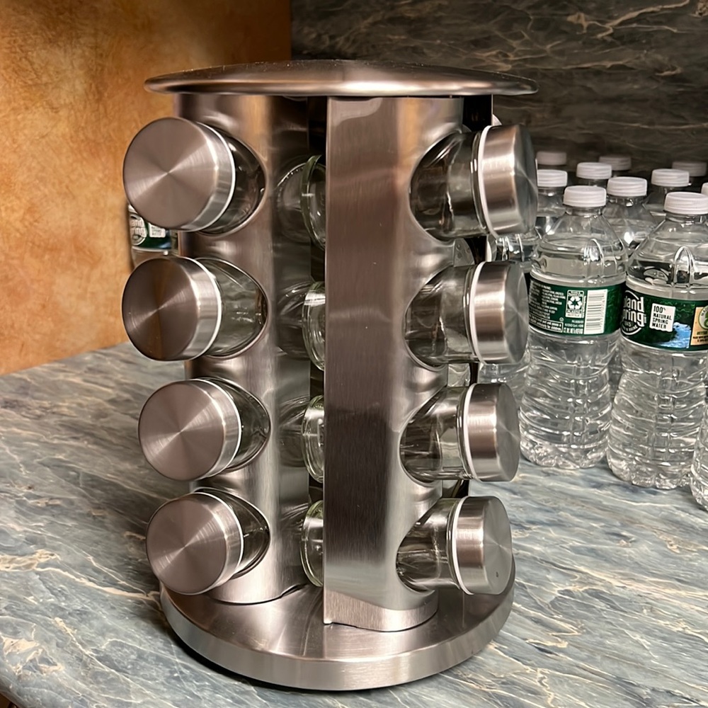 Parini 17-pc Stainless Steel Carousel Spice Rack